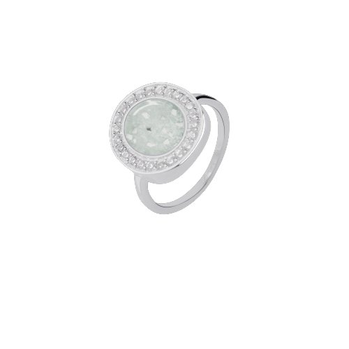 Bespoke Cremation Jewelry • Sterling Silver and Clear Cubic shops Zirconia Flower Cremation Ring for Ashes